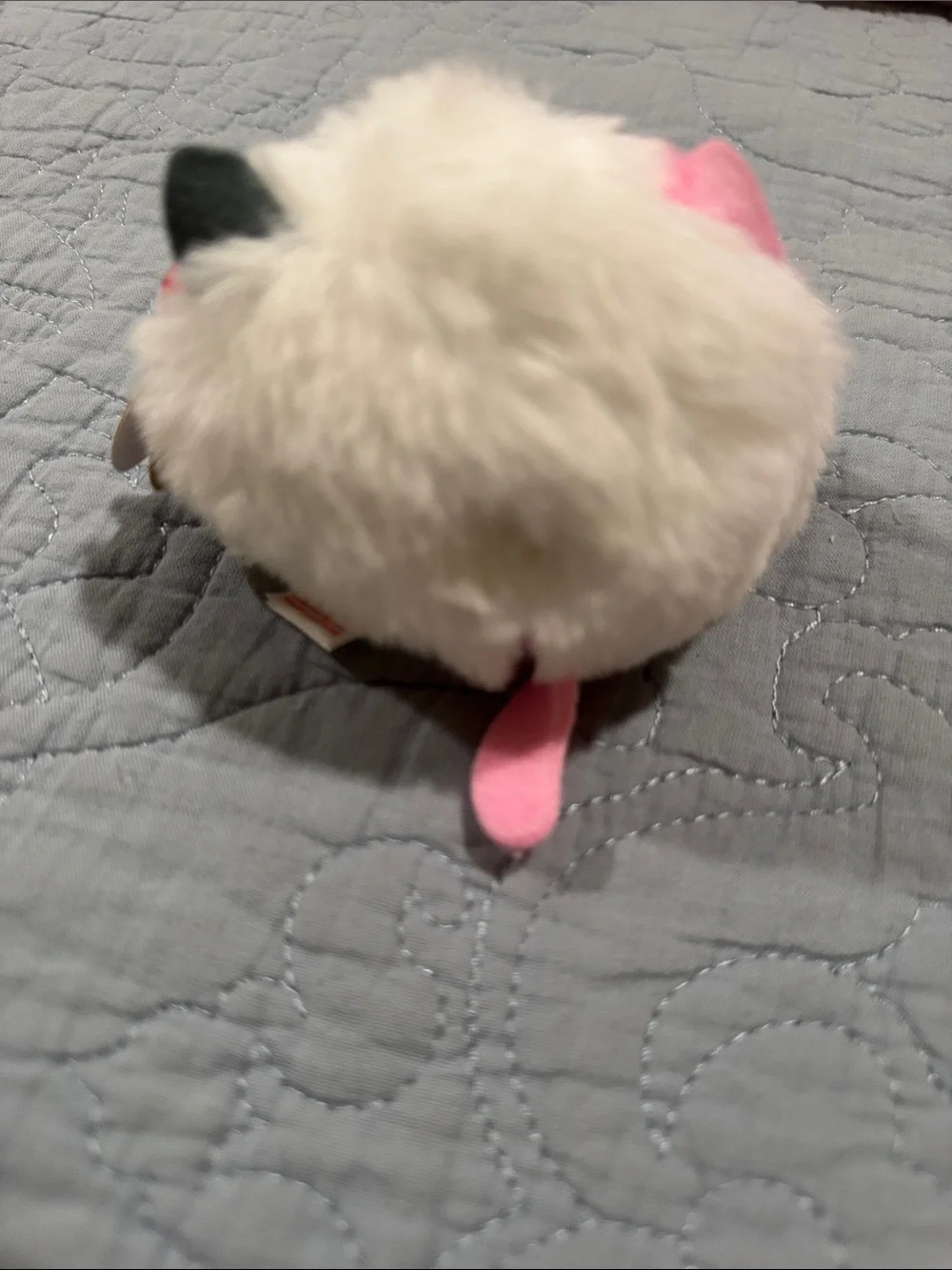Ty White & Pink Plush Cat Toy - Round Furry Companion